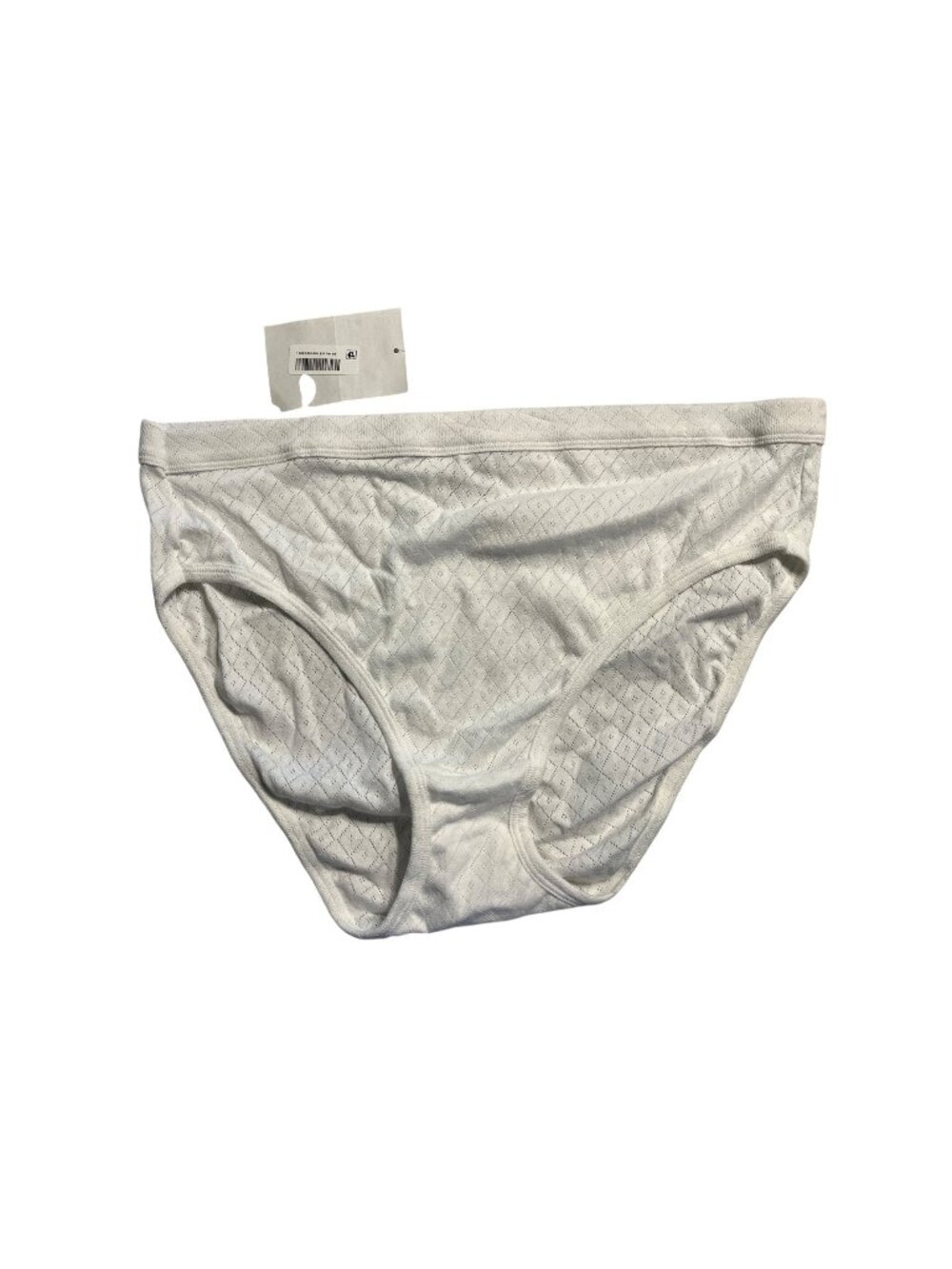 Jockey Womens Elance Brief White Cotton Jacquard Size 9 NWT